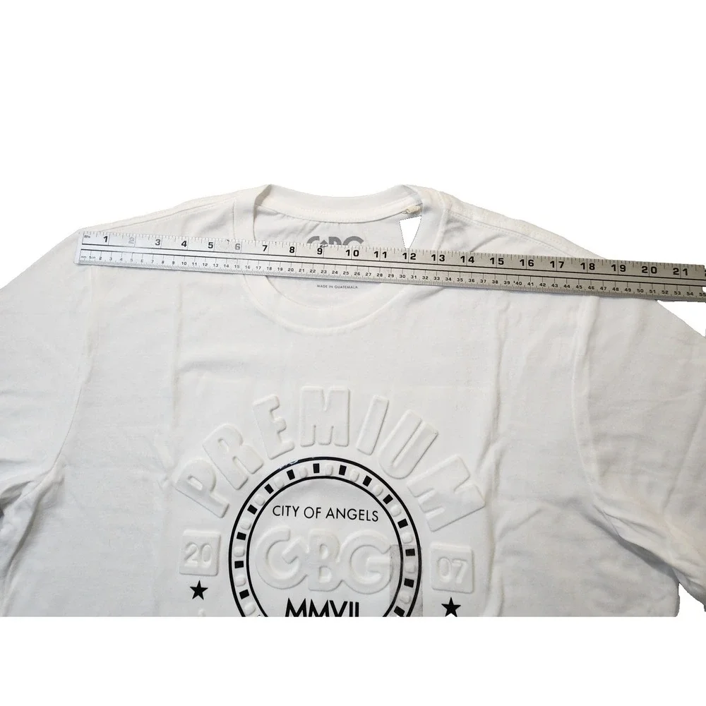 G by GUESS Los Angeles Men's Short Sleeve T-Shirt Size L Samuel Logo Tee White - Picture 5 of 7